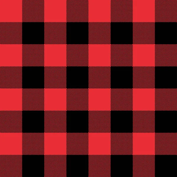 Rode en zwarte tartan Plaid naadloze abstract geruite patroon achtergrond — Stockvector