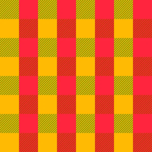 Gelb, grün, rot kariert nahtlos abstrakt kariert Hintergrund — Stockvektor