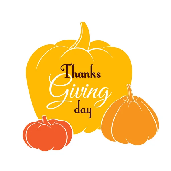 Feliz Día de Acción de Gracias tipografía tipografía cartel. Otoño otoño calabaza cosecha — Vector de stock