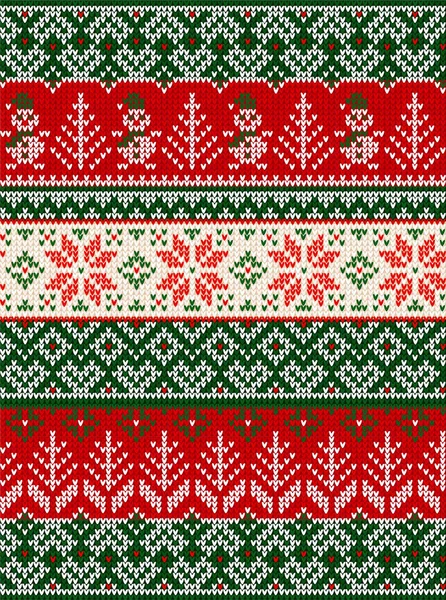 Brutto maglione Buon Natale ornamento partito sfondo modello senza cuciture — Vettoriale Stock