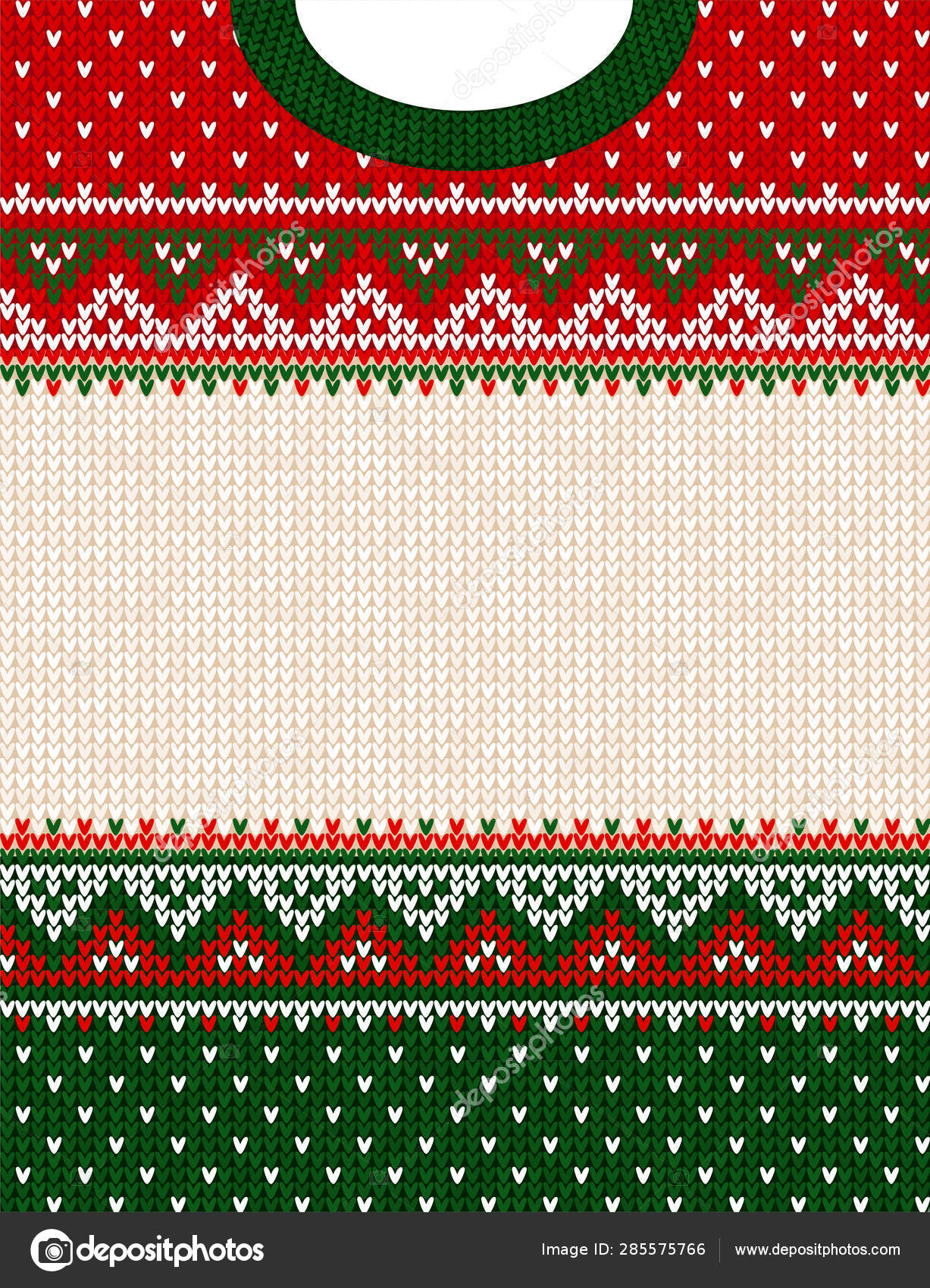 Ugly sweater Merry Christmas ornament scandinavian style knitted