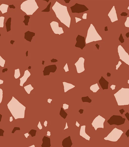 Terrazzoシームレスパターン 石の破片 大理石 花崗岩 石灰岩 ガラスの破片やコンクリートで構成されるモザイク床のベクトルテクスチャ 古典的なイタリアのフローリングの背景 — ストックベクタ