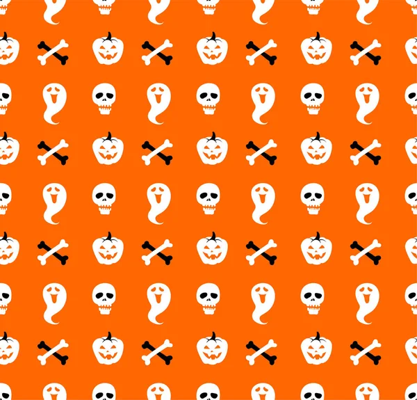 Feliz Festa Halloween Sem Costura Padrão Assustador Ilustração Vetorial Design — Vetor de Stock