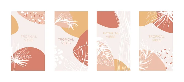 Vector Illustratie Tropische Bloemen Zomer Feest Poster Palmstrand Banaan Monstera — Stockvector