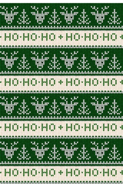 Hässlicher Pullover Frohe Weihnachten Party Schmuck Handgestrickter Hintergrund Mit Nahtlosem — Stockvektor