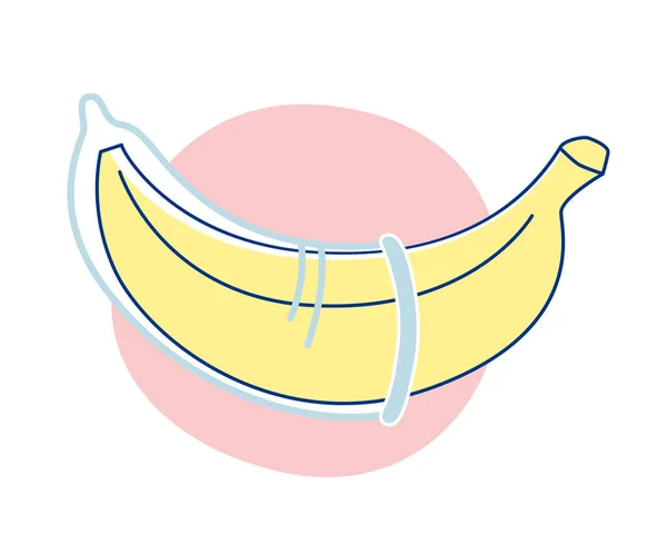 포스터 플래너 아이콘 바나나 콘돔을 놓는다 일러스트 스타일 디자인 — 스톡 벡터