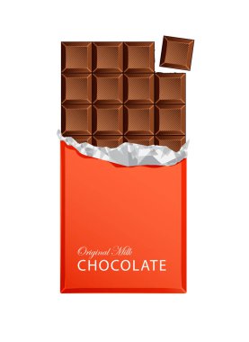 milk candy chocolate bars in vintage bar wrappers with foil. Vector illustration clipart