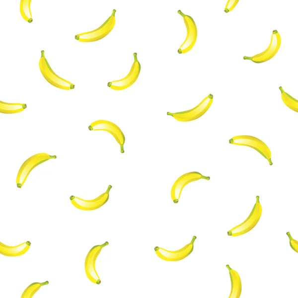 Padrão Sem Costura Banana Amarela Tropical Fundo Branco Ilustração Vetorial — Vetor de Stock