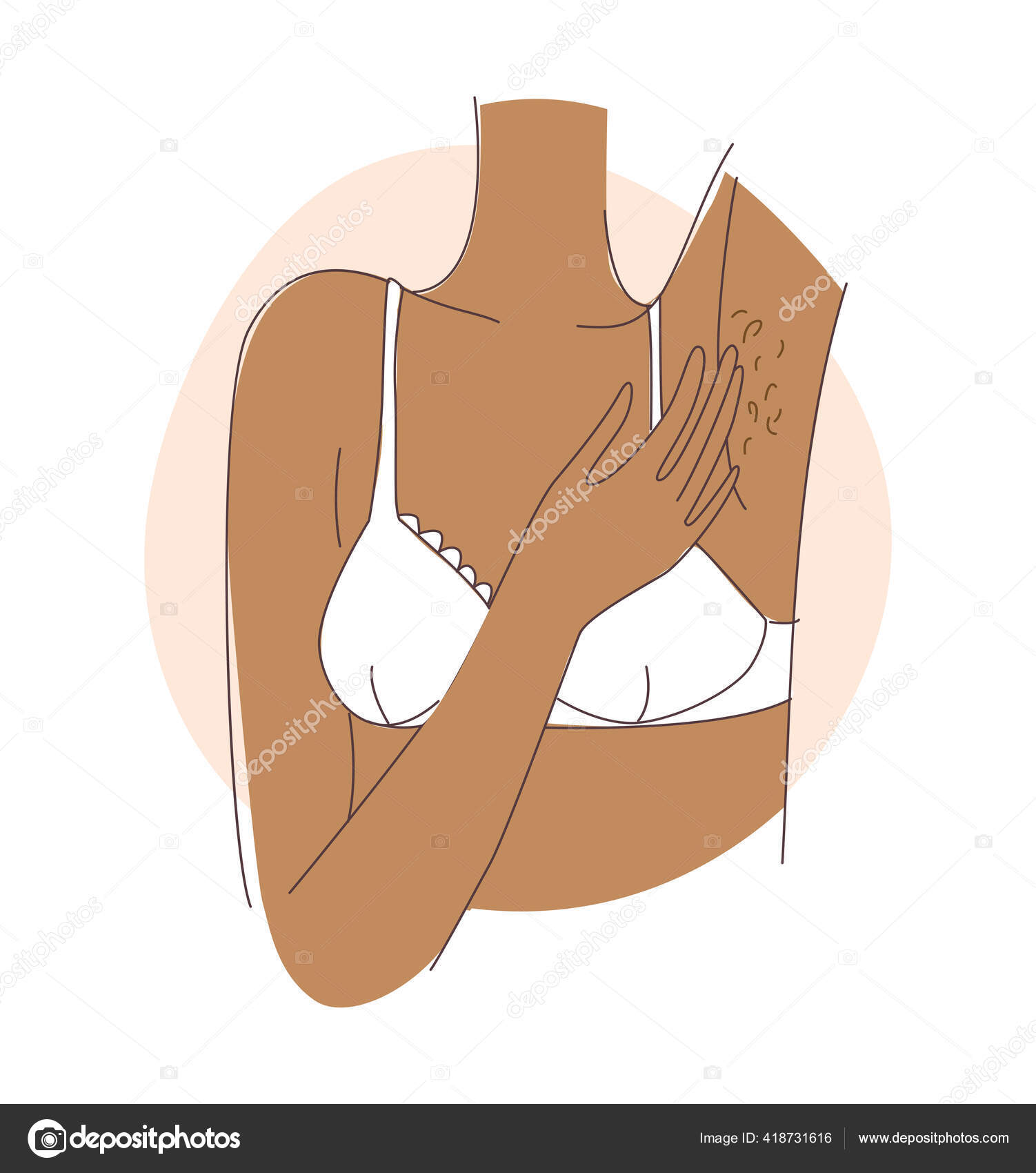 Teenage Girl Noticed Her Hair Her Armpits Wears Pink Bra Stock Vector by  ©svsunny 418731616