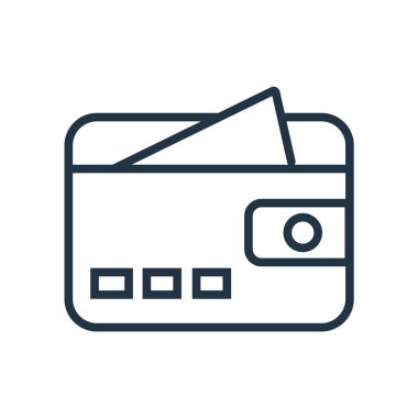 Beyaz arka plan üzerinde m-cüzdan şeffaf işareti izole cüzdan simge vektör