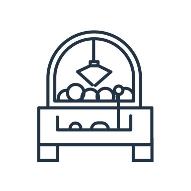 Beyaz arka plan üzerinde pençe makine şeffaf işareti izole pençe makine simge vektör