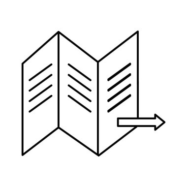 Harita simgesi üzerinde izole beyaz arka plan web ve mobil uygulaması tasarımı, harita logo kavramı için vektör