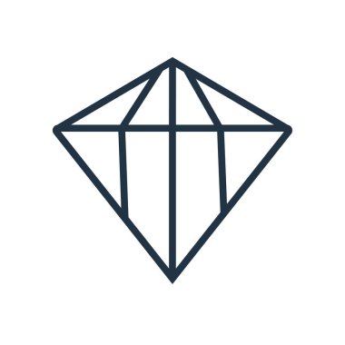 Beyaz arka plan üzerinde elmas şeffaf işareti izole elmas simge vektör