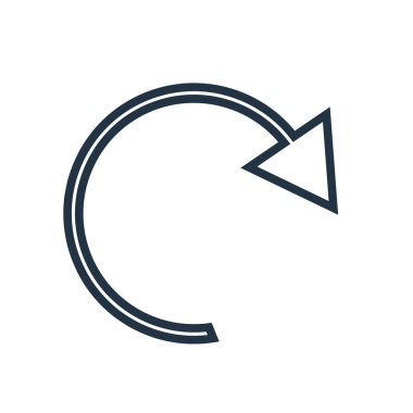 Beyaz arka plan üzerinde dönüş şeffaf işareti izole dönüş simge vektör