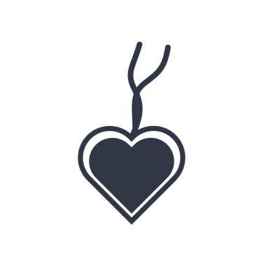 Kalp Kolye simge vektör web ve mobil uygulaması tasarımı, kalp Kolye logo kavramı için izole üzerinde beyaz arka plan