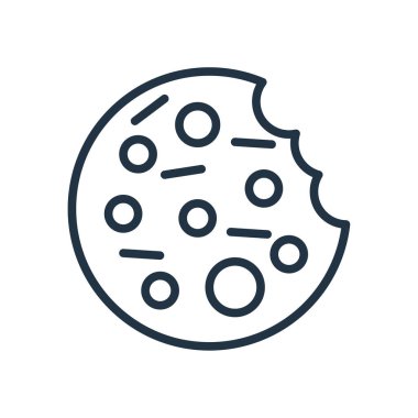 Beyaz arka plan üzerinde çerez şeffaf işareti izole çerez simge vektör