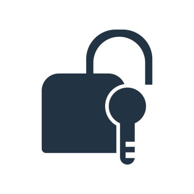 Beyaz arka plan üzerinde asma kilit şeffaf işareti izole asma kilit simgesi vektör