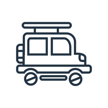 Beyaz arka plan üzerinde Jeep şeffaf işareti izole Jeep simge vektör