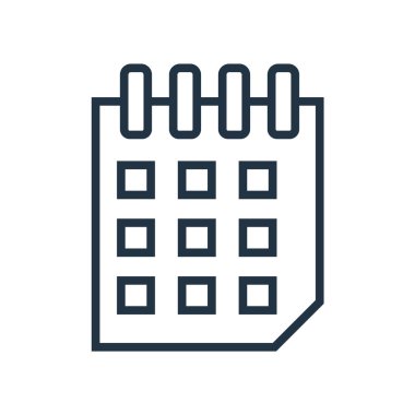 Beyaz arka plan üzerinde takvim şeffaf işareti izole takvim simge vektör