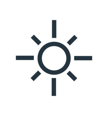 web ve mobil uygulaması tasarımı, güneş logo kavramı için beyaz arka plan üzerinde izole güneş simge vektör