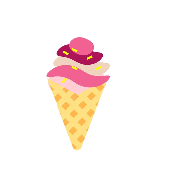 Ice Cream Icon Vector Isolated White Background — Stock Vector