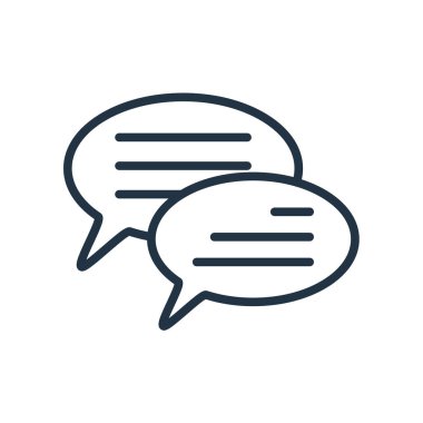 Beyaz arka plan üzerinde konuşma şeffaf işareti izole konuşma simge vektör