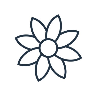 Beyaz arka plan üzerinde Atatürk çiçeği şeffaf işareti izole Atatürk çiçeği simge vektör