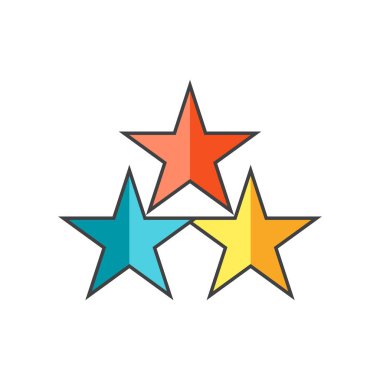 Web ve mobil uygulaması tasarımı, yıldız logo kavramı için beyaz arka plan üzerinde izole yıldız simgesi vektör