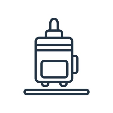 Beyaz arka plan üzerinde bavul şeffaf işareti izole bavul simge vektör