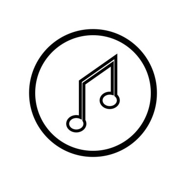 Müzik notu simge vektör web ve mobil uygulaması tasarım, müzik notu logo kavramı için izole üzerinde beyaz arka plan