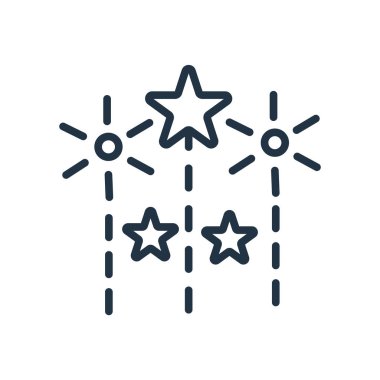 Beyaz arka plan üzerinde Fireworks şeffaf işareti izole havai fişek simge vektör