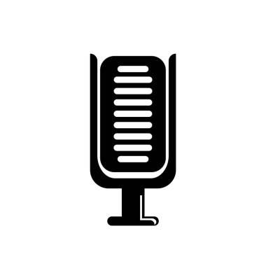 Web ve mobil uygulaması tasarımı, mikrofon logo kavramı için beyaz arka plan üzerinde izole mikrofon simge vektör