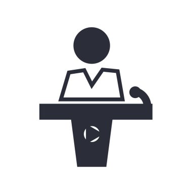 Konferans salonu simge vektör web ve mobil uygulaması tasarımı, konferans salonu logo kavramı için izole üzerinde beyaz arka plan