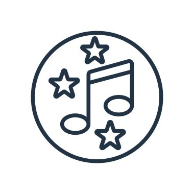 Beyaz arka plan üzerinde müzik şeffaf işareti izole müzik simge vektör