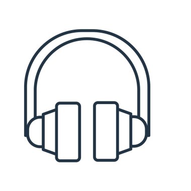 Beyaz arka plan üzerinde kulaklık şeffaf işareti izole kulaklık simge vektör