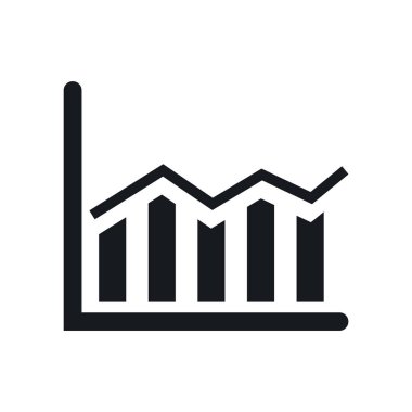 Çubuk grafik simge vektör web ve mobil uygulaması tasarımı, çubuk grafik logo kavramı üzerinde izole beyaz arka plan