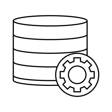 Veritabanı simge vektör web ve mobil uygulaması tasarımı, veritabanı logo kavramı için izole üzerinde beyaz arka plan