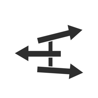 Yön işaretleri simge vektör web ve mobil uygulaması tasarımı, yön işaretleri logo kavramı için izole üzerinde beyaz arka plan