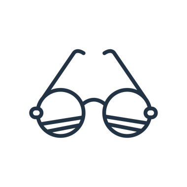 Beyaz arka plan üzerinde güneş gözlüğü şeffaf işareti izole güneş gözlüğü simge vektör