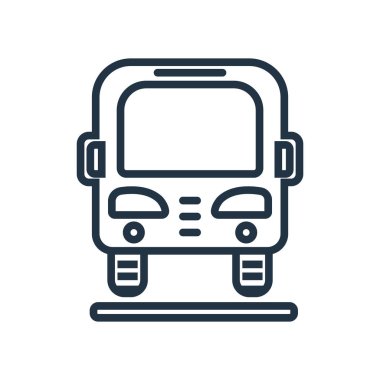 Beyaz arka plan üzerinde otobüs şeffaf işareti izole otobüs simge vektör