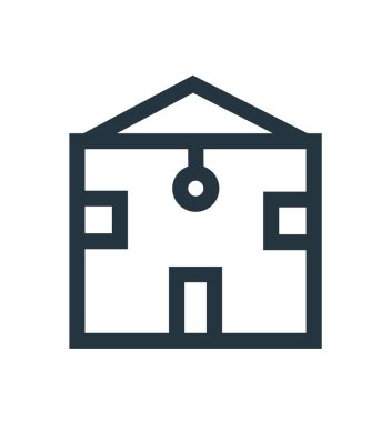 Ev simgesini vektör web ve mobil uygulaması tasarımı, ev logo kavramı için izole üzerinde beyaz arka plan