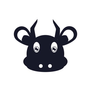 İnek simge vektör web ve mobil uygulaması tasarımı, inek logo kavramı için izole üzerinde beyaz arka plan