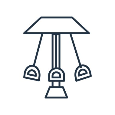 Beyaz arka plan üzerinde uçan sandalye şeffaf işareti izole uçan sandalye simge vektör