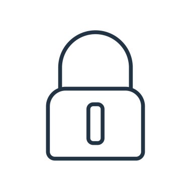 Beyaz arka plan üzerinde asma kilit şeffaf işareti izole asma kilit simgesi vektör