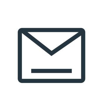 Web ve mobil uygulaması tasarımı, zarf logo kavramı için beyaz arka plan üzerinde izole zarf simgesi vektör