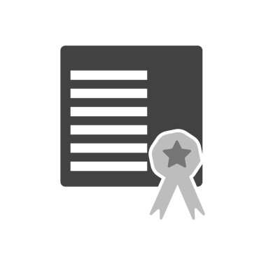 Sertifika simge vektör web ve mobil uygulaması tasarımı, sertifikayı logo kavramı için izole üzerinde beyaz arka plan