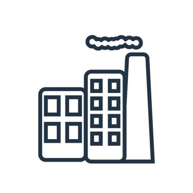 Beyaz arka plan üzerinde fabrika şeffaf işareti izole fabrika simge vektör