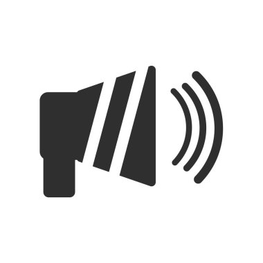 Web ve mobil uygulaması tasarımı, hoparlör logo kavramı için beyaz arka plan üzerinde izole hoparlör simge vektör