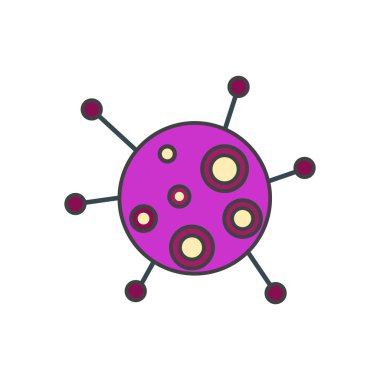 Web ve mobil uygulaması tasarımı, mikroorganizmaların logo kavramı için beyaz arka plan üzerinde izole mikroorganizmaların simge vektör