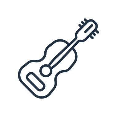 Beyaz arka plan üzerinde gitar şeffaf işareti izole gitar simge vektör